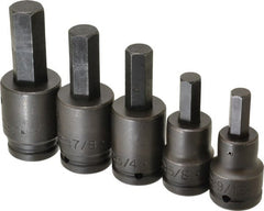 Proto - 5 Piece 3/4" Drive Inch Impact Hex Bit Socket Set - 9/16 to 1" Hex - Exact Tooling