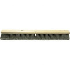Weiler - 24" Medium Duty Polyester Push Broom - 3" Bristle Length, Wood Block, Bolt-On Handle Connection, Handle Sold Separately - Exact Tooling