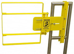 FabEnCo - Powder Coated Carbon Steel Self Closing Rail Safety Gate - Fits 31 to 33-1/2" Clear Opening, 33-1/2" Wide x 22" Door Height, 46 Lb, Yellow - Exact Tooling