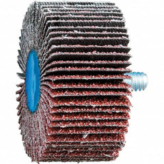 PFERD - 2" Diam x 1" Face Width, Aluminum Oxide Coated Mounted Flap Wheel - 1/4-20 Threaded Mount, 40 Grit, 23,000 Max RPM - Exact Tooling