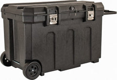 Stanley - 1 Tray Mobile Tool Chest - 23" Wide x 22-13/16" Deep x 23-1/4" High, Plastic, Black - Exact Tooling