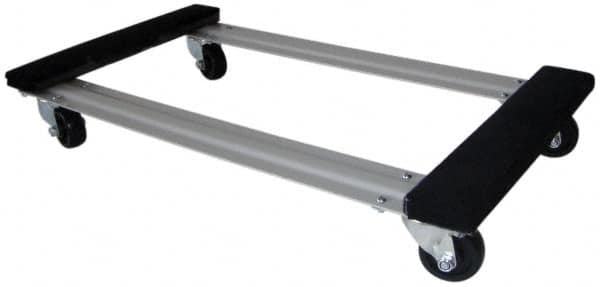 PRO-SOURCE - 1,000 Lb Capacity Oak/Metal Open Carpet Covered Raised Ends Dolly - 30" Long x 18" Wide, 3" Wheels - Exact Tooling