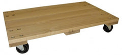 PRO-SOURCE - 1,000 Lb Capacity Hardwood/Polyolefin Solid Top Dolly - 24" Long x 16" Wide x 5" High, 3" Polyolefin Wheels - Exact Tooling
