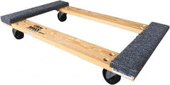 PRO-SOURCE - 1,000 Lb Capacity Hardwood/Carpet Open Carpet Covered Raised Ends Dolly - 30" Long x 18" Wide, 3" Wheels - Exact Tooling