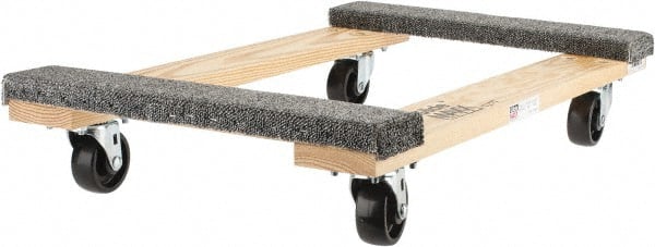 PRO-SOURCE - 900 Lb Capacity Hardwood Furniture Dolly - 30" Long x 18" Wide x 4-1/2" High, 3" Wheels - Exact Tooling