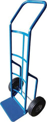 PRO-SOURCE - 600 Lb Capacity 52" OAH Hand Truck - 8 x 14" Base Plate, Continuous Swept Back Handle, Steel, Full Pneumatic Wheels - Exact Tooling