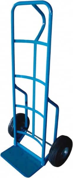 PRO-SOURCE - 600 Lb Capacity 50" OAH Hand Truck - 8 x 14" Base Plate, Loop Handle, Steel, Full Pneumatic Wheels - Exact Tooling