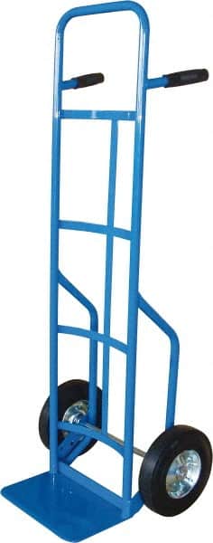 PRO-SOURCE - 600 Lb Capacity 53" OAH Hand Truck - 8 x 14" Base Plate, High Back Dual Grip Handle, Steel, Full Pneumatic Wheels - Exact Tooling