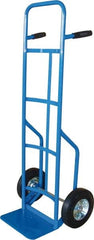 PRO-SOURCE - 600 Lb Capacity 53" OAH Hand Truck - 8 x 14" Base Plate, High Back Dual Grip Handle, Steel, Full Pneumatic Wheels - Exact Tooling