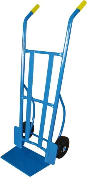 PRO-SOURCE - 900 Lb Capacity 54-1/2" OAH Warehouse Hand Truck - 10 x 16-1/2" Base Plate, Dual Handle, Steel, Mold-On Rubber Wheels - Exact Tooling