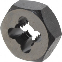 Cle-Line - 1/4-20 UNC Thread, 19/32" Hex, Hex Rethreading Die - Carbon Steel, 1/4" Thick, Series 0650 - Exact Tooling
