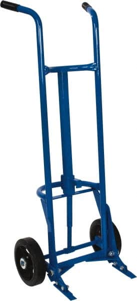 PRO-SOURCE - 1,000 Lb Load Capacity, 55 Gal Drum Hand Truck - 23-3/4" Wide x 61" High, 2 Wheels - Exact Tooling