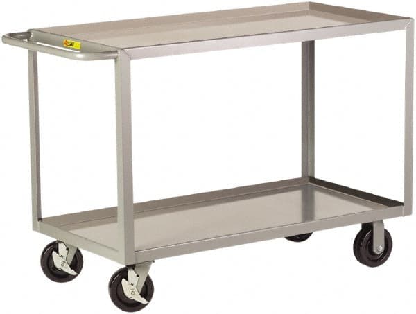 Little Giant - 3,600 Lb Capacity, 30" Wide x 53-1/2" Long x 36" High Shelf Cart - 2 Shelf, Steel - Exact Tooling