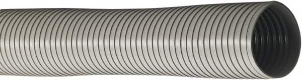 Flexaust - 2" ID, 6.617 Hg Vac Rating, 2.5 psi, PVC Vacuum & Duct Hose - 25' Long, Gray, 5-1/2" Bend Radius, -10 to 150°F - Exact Tooling