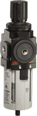 ARO/Ingersoll-Rand - 3/4" NPT Port Standard 1 Piece Filter/Regulator FRL Unit - Polycarbonate Bowl, 173 SCFM, 150 Max psi, 9.961" High x 2.756" Long, Manual Drain - Exact Tooling
