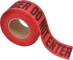 Presco - 135' Long x 3" Wide Roll, 100% Cotton, Black & Red Barricade Tape - Exact Tooling