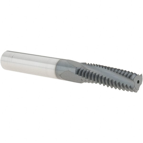 Iscar - M10x1.50 ISO, 0.307" Cutting Diam, 3 Flute, Solid Carbide Helical Flute Thread Mill - Internal Thread, 0.98" LOC, 2-1/2" OAL, 5/16" Shank Diam - Exact Tooling