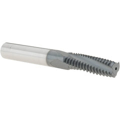 Iscar - M10x1.50 ISO, 0.307" Cutting Diam, 3 Flute, Solid Carbide Helical Flute Thread Mill - Internal Thread, 0.98" LOC, 2-1/2" OAL, 5/16" Shank Diam - Exact Tooling
