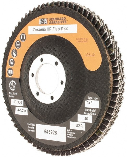 Standard Abrasives - Flap Disc - Polyester Backing, Arbor Attaching System - Exact Tooling