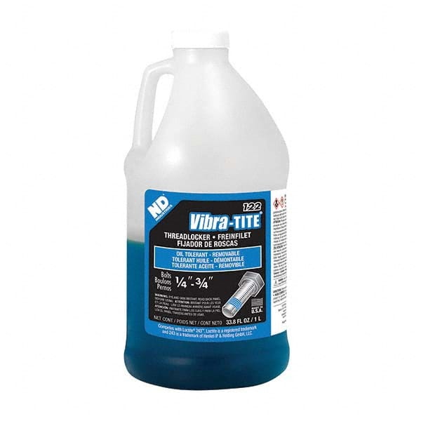 Vibra-Tite - 1 L Jug, Blue, Oil Tolerant Threadlocker - Exact Tooling