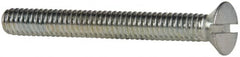 Value Collection - 1/4-20 UNC, 2-1/4" OAL Slotted Drive Machine Screw - Flat Head, Grade 2 Steel, Zinc-Plated Finish, Without Washer - Exact Tooling