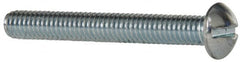 Value Collection - 5/16-18 UNC, 2-1/2" Length Under Head Slotted Drive Machine Screw - Round Head, Grade 2 Steel, Zinc-Plated Finish, Without Washer - Exact Tooling