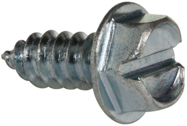 Value Collection - #14 Hex Washer Head Slotted Sheet Metal Screw - Steel, 5/8" Length Under Head, Grade 2 - Exact Tooling