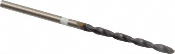 Accupro - 3/32" 118° Cobalt Jobber Drill - TiAlN Finish, Right Hand Cut, Parabolic Flute, Straight Shank, 57mm OAL, DX Point - Exact Tooling