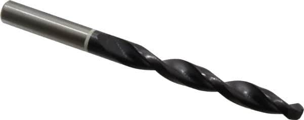 Accupro - 25/64" 118° Cobalt Jobber Drill - TiAlN Finish, Right Hand Cut, Parabolic Flute, Straight Shank, 133mm OAL, DX Point - Exact Tooling
