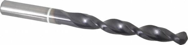Accupro - 7/16" 118° Cobalt Jobber Drill - TiAlN Finish, Right Hand Cut, Parabolic Flute, Straight Shank, 142mm OAL, DX Point - Exact Tooling