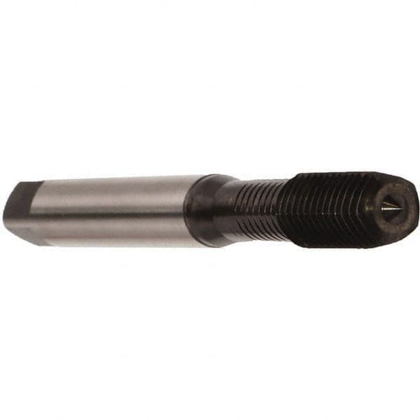 Emuge - M3.5x0.60 Metric 6HX Modified Bottoming Thread Forming Tap - Cobalt, Nitride Finish, 56mm OAL, 12mm Thread Length, Right Hand Thread, Series Druck - Exact Tooling