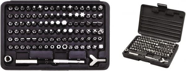 VEGA Industries - 100 Piece, 1/4" Drive Screwdriver Bit Set - #0 to #4 Phillips, 5/64 to 5/16" Hex, T6 to T50 Torx - Exact Tooling