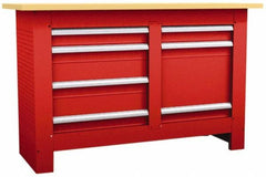 Value Collection - 60 Wide x 24" Deep x 37-1/4" High, Fiberboard Workbench - Straight Edge, Fixed Legs - Exact Tooling