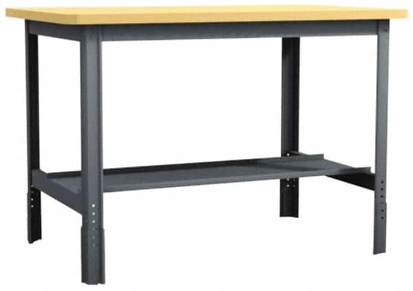 Value Collection - 60 Wide x 30" Deep x 29" High, Flakeboard Workbench - Comfort Edge, Adjustable Height Legs - Exact Tooling