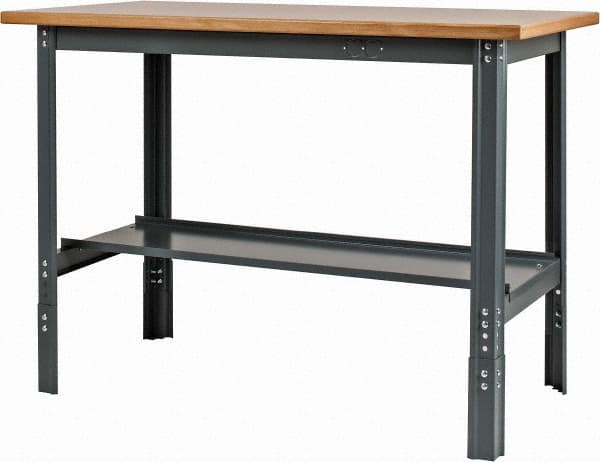 Value Collection - 48 Wide x 24" Deep x 29" High, Flakeboard Workbench - Comfort Edge, Adjustable Height Legs - Exact Tooling