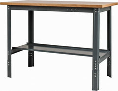 Value Collection - 48 Wide x 24" Deep x 29" High, Flakeboard Workbench - Comfort Edge, Adjustable Height Legs - Exact Tooling