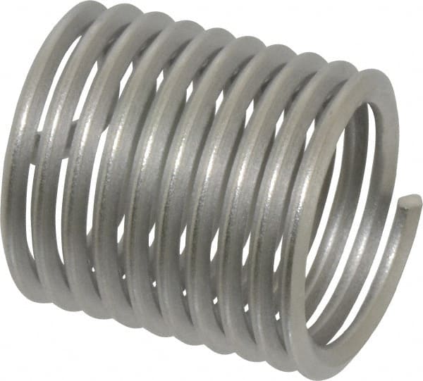 Heli-Coil - M20x2.50 Metric Coarse, 30mm OAL, Free Running Helical Insert - 9-7/8 Free Coils, Tanged, 304 Stainless Steel, Bright Finish, 1-1/2D Insert Length - Exact Tooling