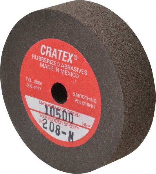 Cratex - 2" Diam x 1/4" Hole x 1/2" Thick, Surface Grinding Wheel - Silicon Carbide, Medium Grade, 10,500 Max RPM, Rubber Bond, No Recess - Exact Tooling