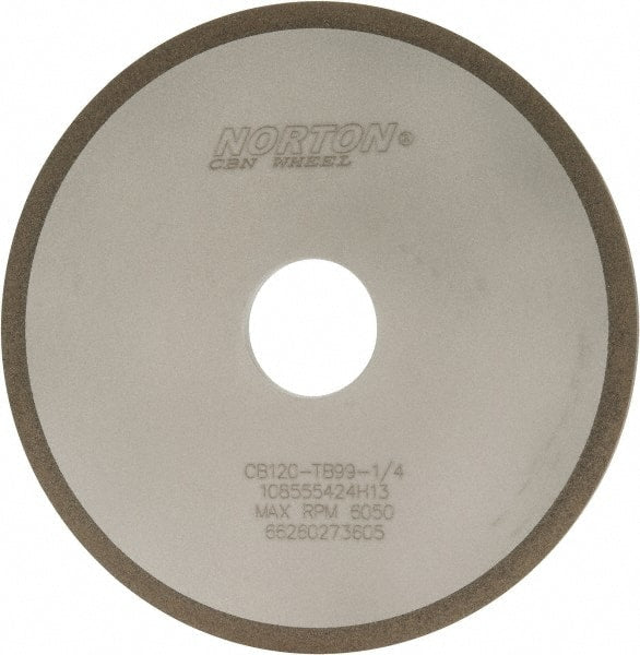 Norton - 6" Diam x 1-1/4" Hole x 1/4" Thick, 120 Grit Surface Grinding Wheel - CBN, Type 1A1, Fine Grade, Resinoid Bond - Exact Tooling