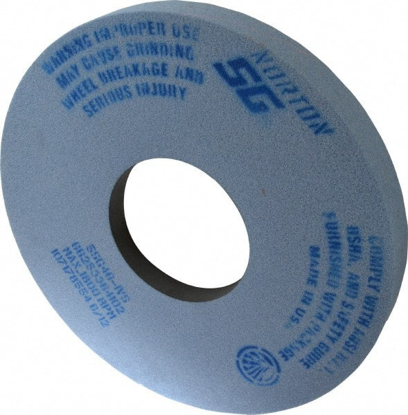 Norton - 14" Diam x 5" Hole x 1-1/2" Thick, I Hardness, 46 Grit Surface Grinding Wheel - Ceramic, Type 5, Coarse Grade, 1,800 Max RPM, Vitrified Bond, One-Side Recess - Exact Tooling