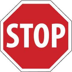 NMC - "Stop", 24" Wide x 24" High, Aluminum Stop & Yield Signs - 0.08" Thick, White on Red, High Intensity Reflectivity, Octagon, Post Mount - Exact Tooling