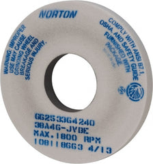 Norton - 14" Diam x 5" Hole x 1-1/2" Thick, J Hardness, 46 Grit Surface Grinding Wheel - Aluminum Oxide, Type 1, Coarse Grade, 1,800 Max RPM, Vitrified Bond, No Recess - Exact Tooling