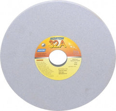 Norton - 8" Diam x 1-1/4" Hole x 1/2" Thick, I Hardness, 100 Grit Surface Grinding Wheel - Aluminum Oxide, Type 1, Fine Grade, 3,600 Max RPM, Vitrified Bond, No Recess - Exact Tooling