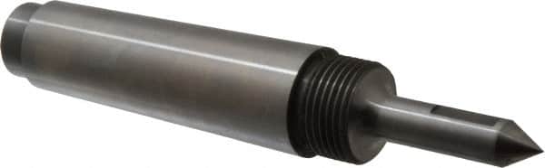 Riten - 1/2" Head Diam, Steel Long Point Solid Dead Center - 4MT Morse Taper, 1/2" Point Diam, 2" Point Length, 2-5/8" OAL - Exact Tooling