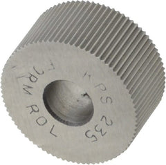 Value Collection - 3/4" Diam, 90° Tooth Angle, 35 TPI, Standard (Shape), Form Type High Speed Steel Straight Knurl Wheel - 3/8" Face Width, 1/4" Hole, Circular Pitch, Bright Finish, Series KP - Exact Tooling
