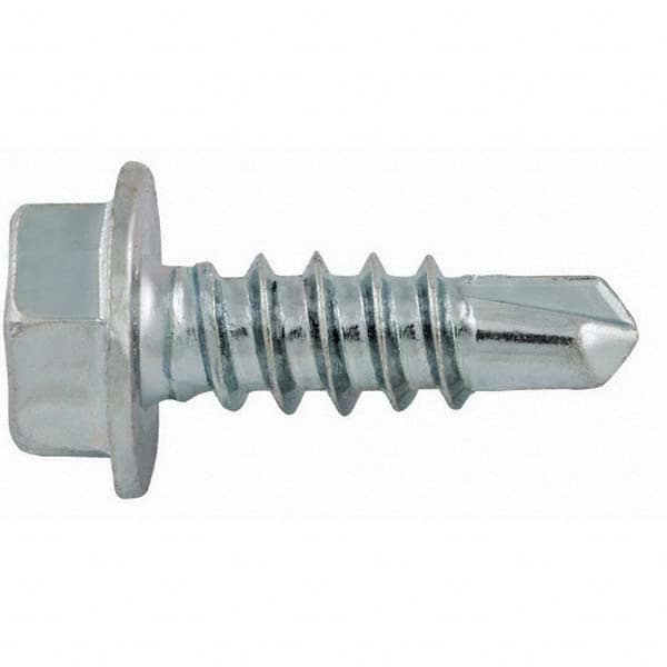 DeWALT Anchors & Fasteners - #8-18, Hex Washer Head, Hex Drive, 3/4" Length Under Head, #2 Point, Self Drilling Screw - Exact Tooling