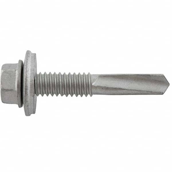 DeWALT Anchors & Fasteners - #12-24, Hex Washer Head, Hex Drive, 2" Length Under Head, #5 Point, Self Drilling Screw - Exact Tooling