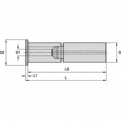 Kennametal - 2-1/2" Bore Diam, 4" Shank Diam, Boring Bar Sleeve - 410.4mm OAL, 10" Bore Depth - Exact Tooling