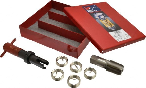 Recoil - 5 Inserts, 3/4-14, 3/4-14 NPT, Thread Repair Kit - 0.553" Insert Length - Exact Tooling