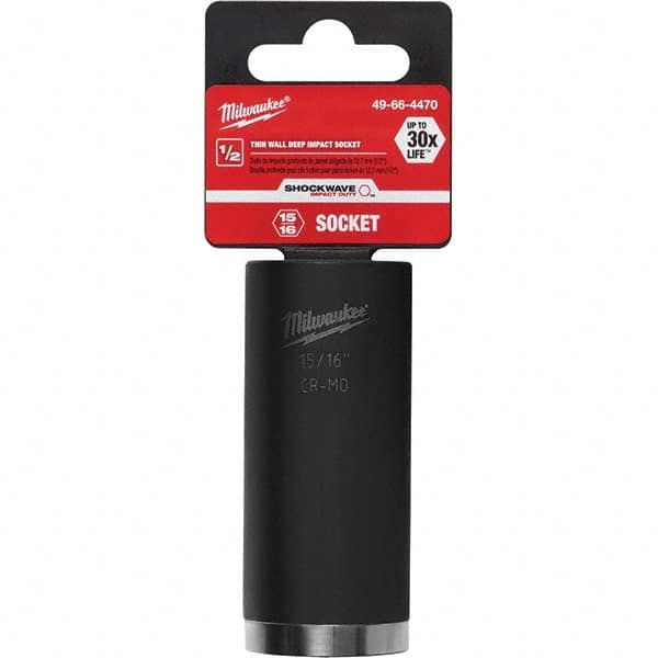 Milwaukee Tool - 1/2" Drive 15/16" Universal Thin Wall Nonsparking Deep Impact Socket - Exact Tooling